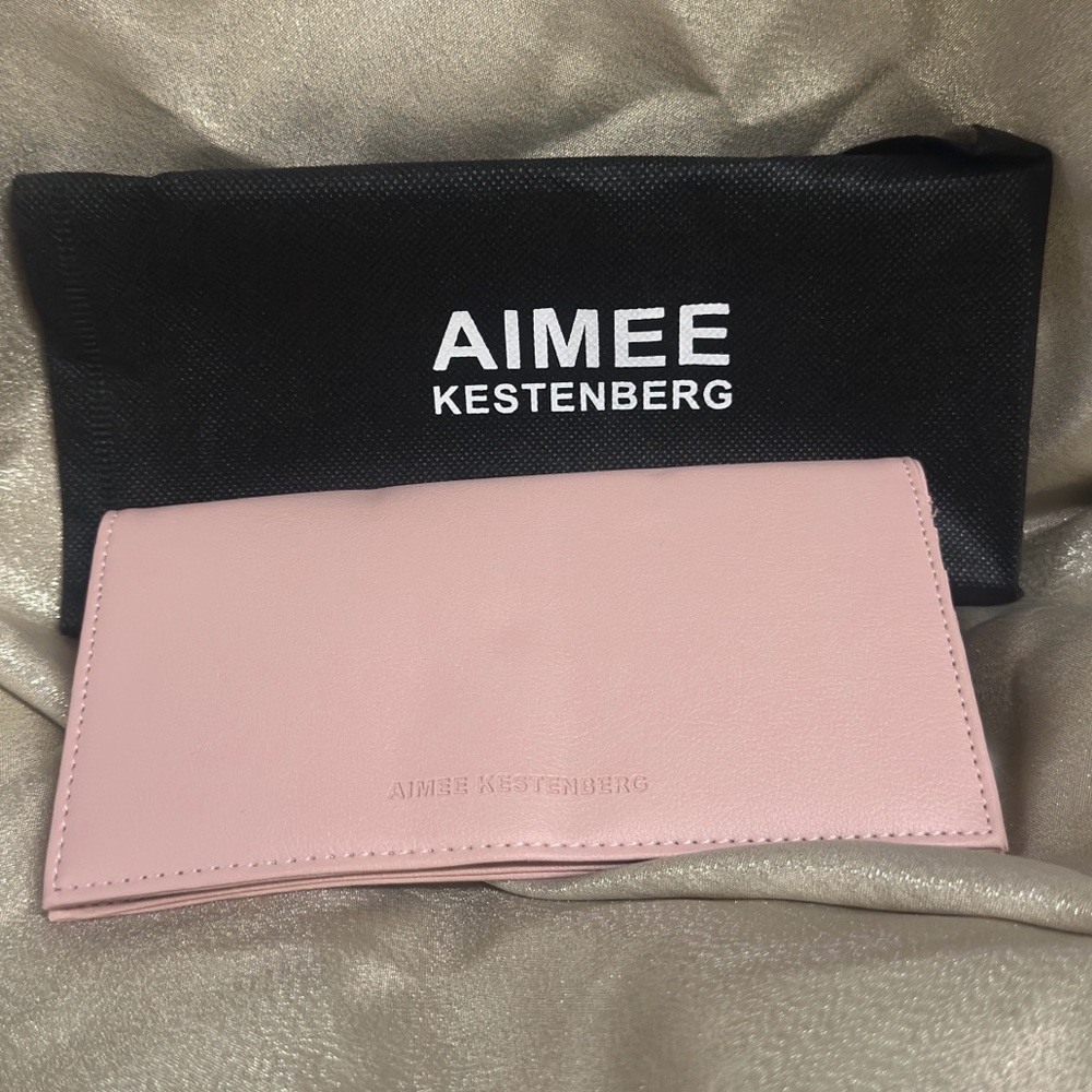 NEW Aimee Kestenberg Blush Pink Leather Marietta Bifold Wallet Sleek Design